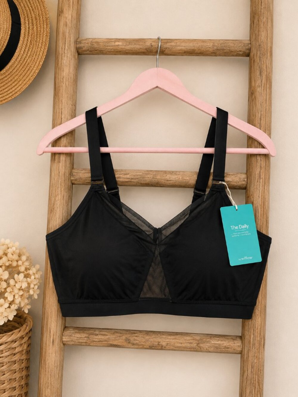 Willow The Dairy Fairy Daily Pumping Bra Black Hands-Free Nursing Bra NWT XL